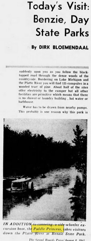 The Paddle Princess River Boat - Aug 08 1965 Article